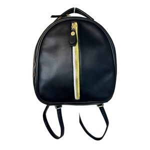 Steve Madden Backpack Multi Zipper Black Yellow Adjustable Strap Purse Bag Tote